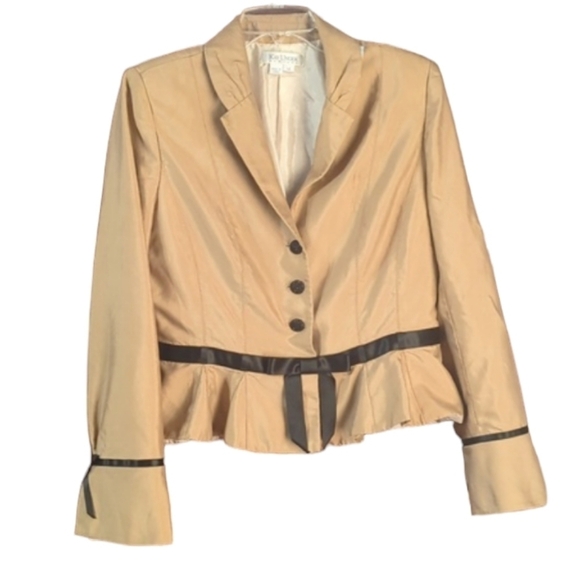 Kay Unger Jackets & Blazers - Kay Unger Beige Blazer with Black Trim